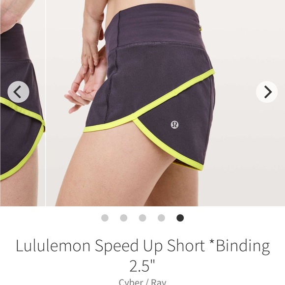EUC Lululemon Size 8 Women's Purple and Yellow Trim‎ Shorts - Picture 1 of 16